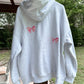 Pearl Grey Embroider Bow Hoodie