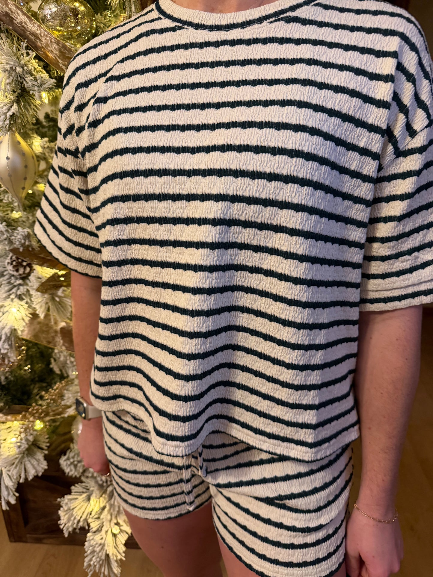 Marnie Striped Short Sleeve Short Set