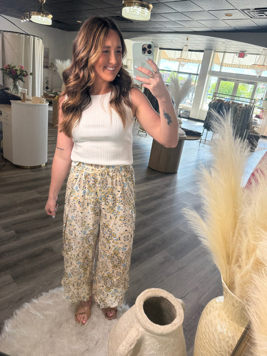 Mosaic Tulip Hem Pants