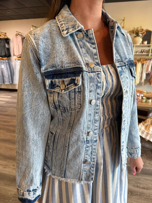 Briana Vintage Washed Denim Jacket