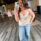 Mariah Satin Lace Trimmed Top