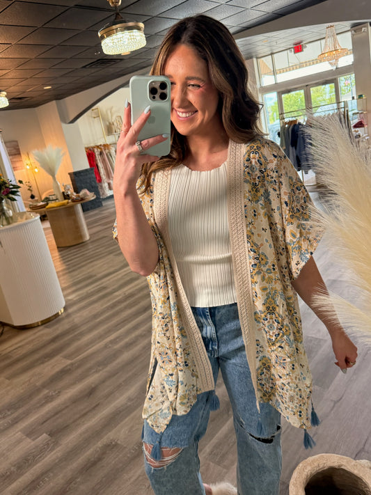 Kimmy Mosaic Print Kimono