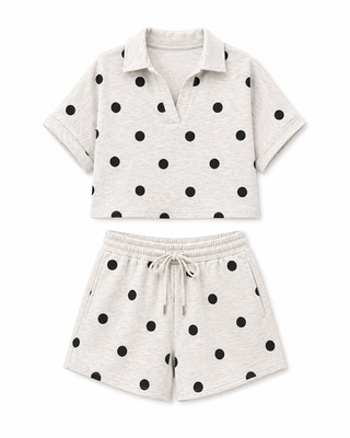 Paige Collared Polka Dot Set