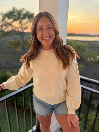 Ella Pearl Studded Sweater