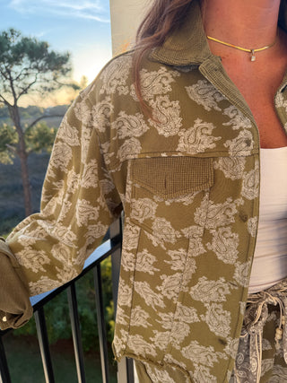Henley Button Front Jacket