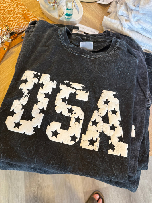 Washed USA Puff Tees