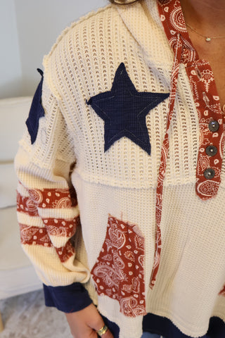 Scarlett Paisley Patched Hoodie