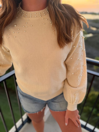 Ella Pearl Studded Sweater