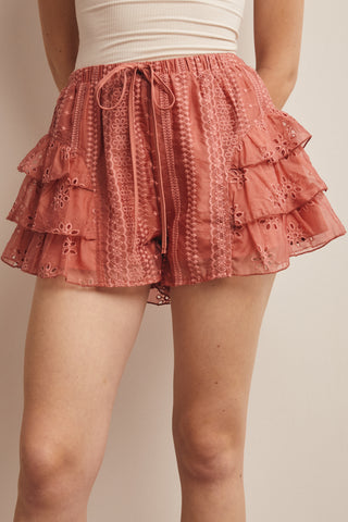 Blake Eyelet Ruffle Shorts
