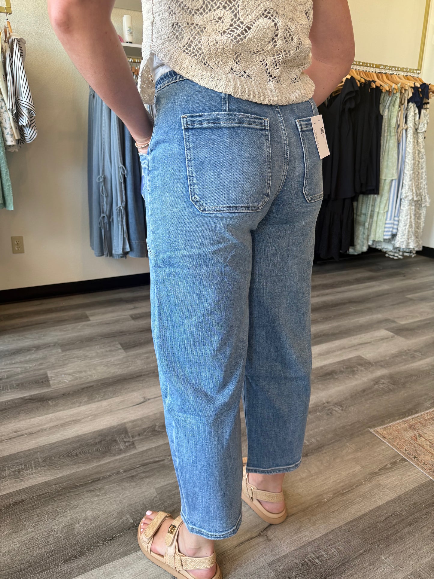 Sydney High Rise Elastic Waistband Jeans