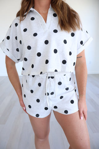 Paige Collared Polka Dot Set