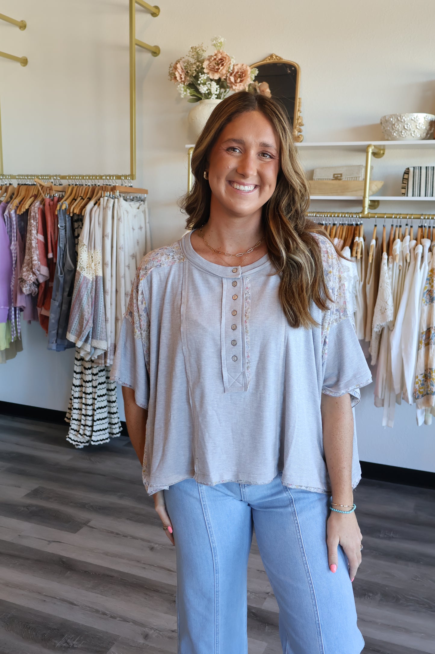 Cora Floral Round Neck Short Sleeve