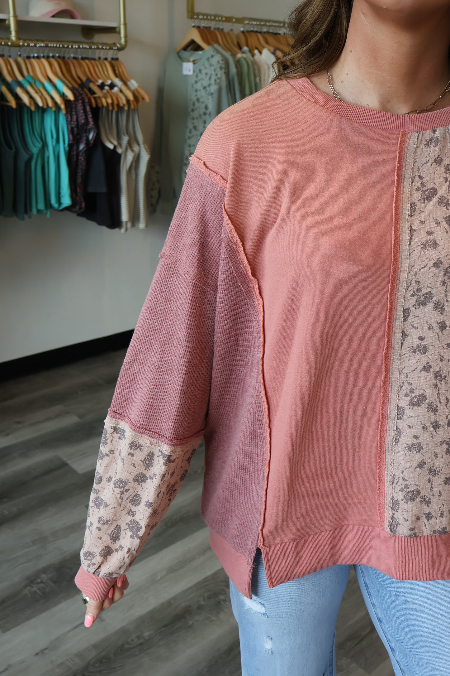 Julia Floral Stitch Pullover