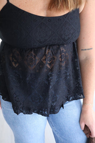 Cayla Floral Lace Peplum Cami