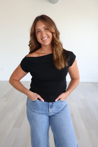 Tiffany Asymmetric Sleeve Top