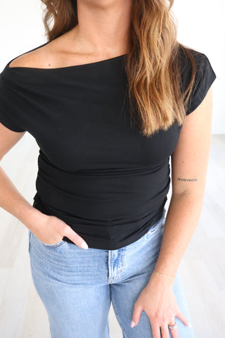 Tiffany Asymmetric Sleeve Top