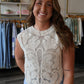 Jennifer Round Neck Crochet Top