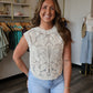 Jennifer Round Neck Crochet Top