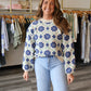 Retro Floral Sweater