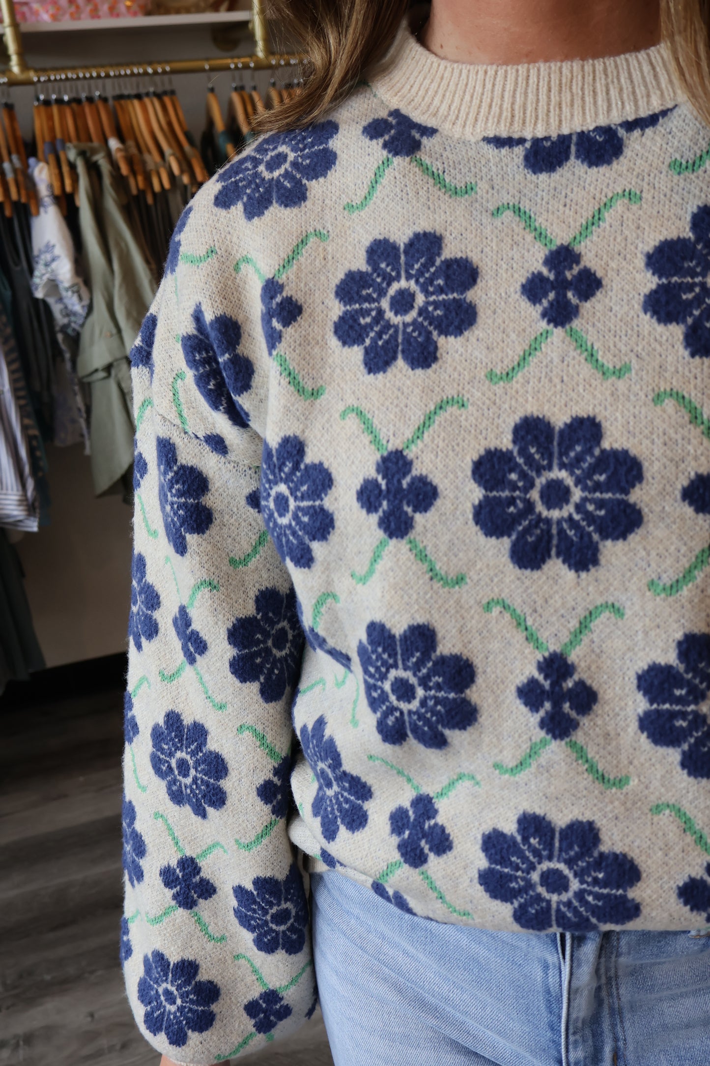 Retro Floral Sweater