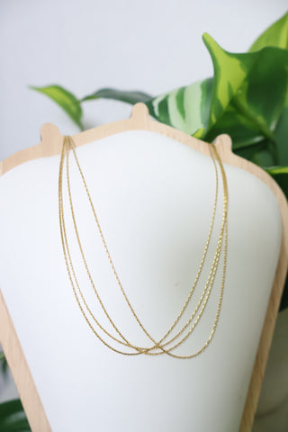 Paisley Layered Dainty Chain Necklace