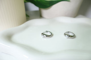 Solitaire Hoop Earrings