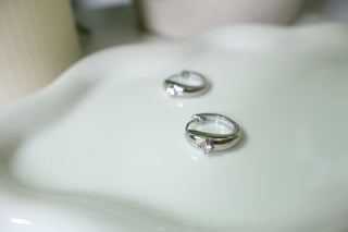 Solitaire Hoop Earrings