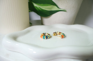 Vintage Enamel Hoop Earrings