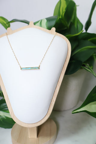 Turquoise Bar Necklace - Gold Filled, Sterling Silver