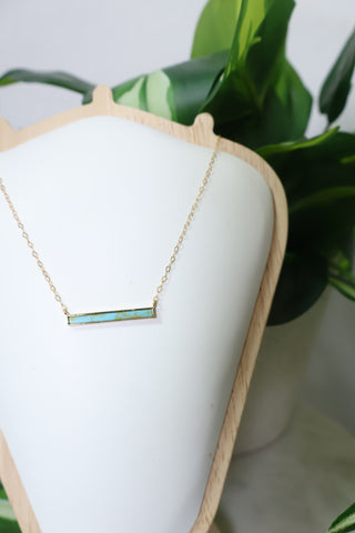 Turquoise Bar Necklace - Gold Filled, Sterling Silver