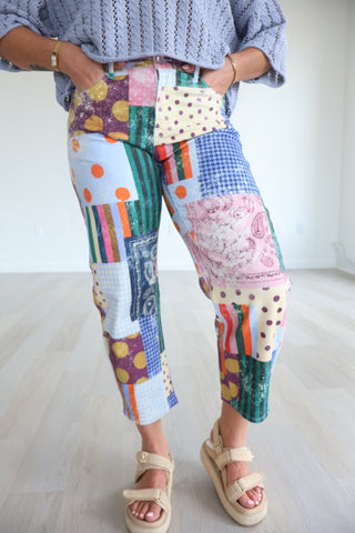 Jewel Patch Barrel Pants