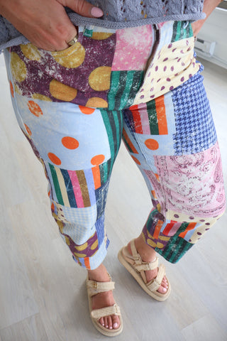 Jewel Patch Barrel Pants