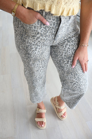 Kira Leopard Barrel Jeans