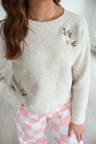 Meredith Floral Embroidered Sweater