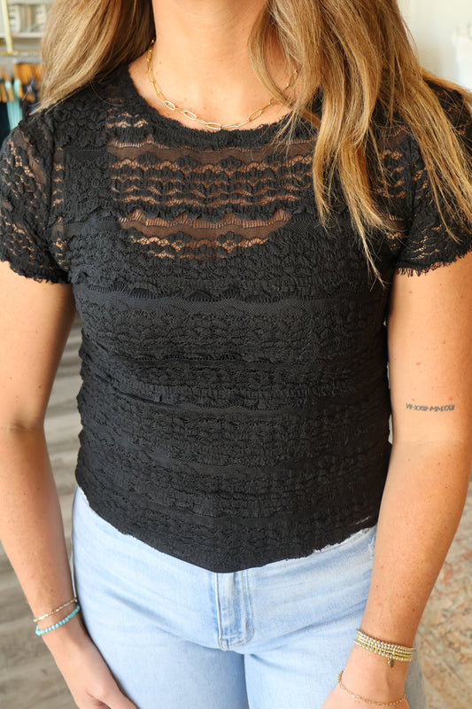 Lisa Sheer Ruffle Top