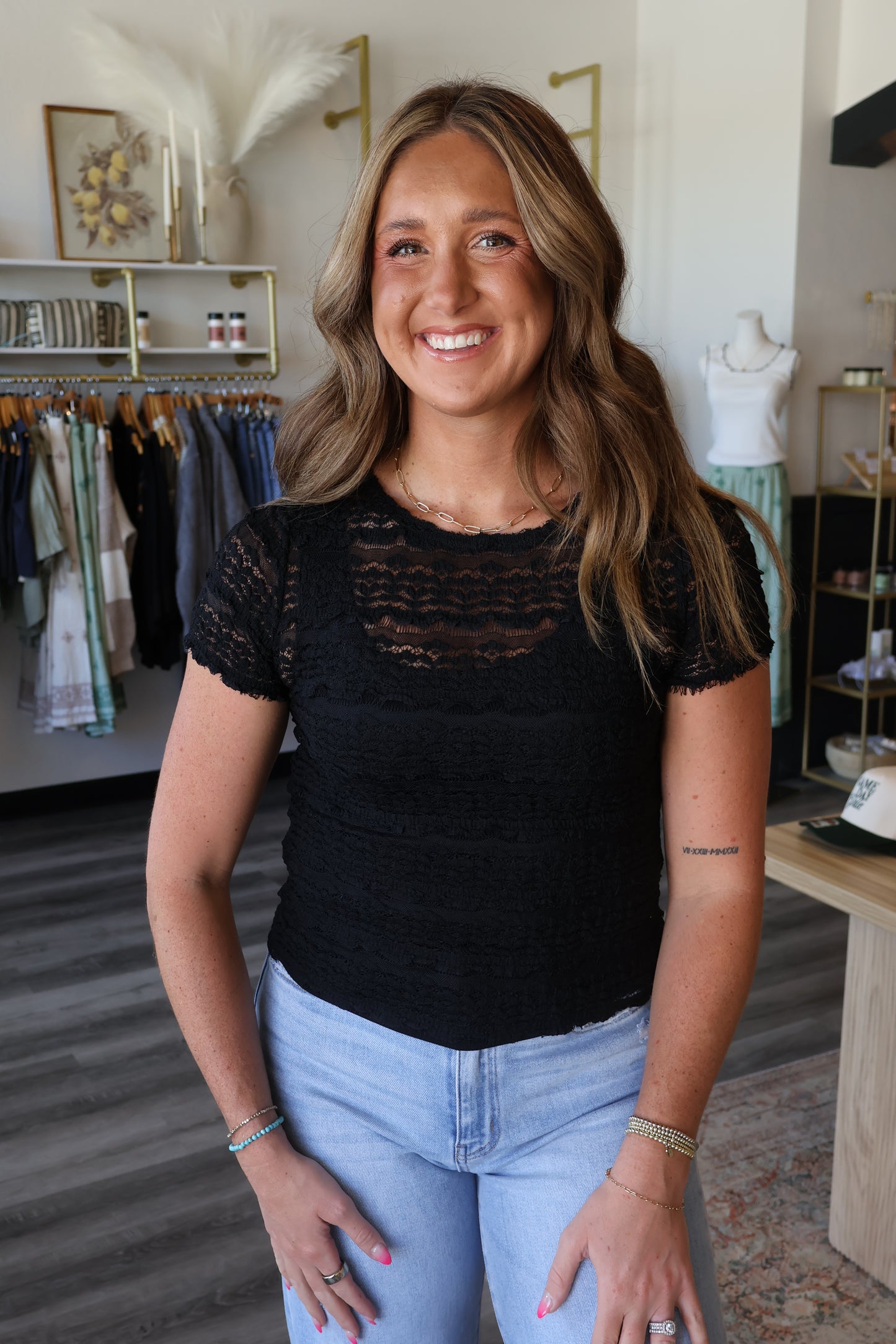Lisa Sheer Ruffle Top