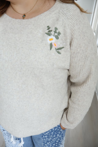 Meredith Floral Embroidered Sweater