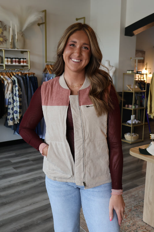Kyler Mixed Print Vest
