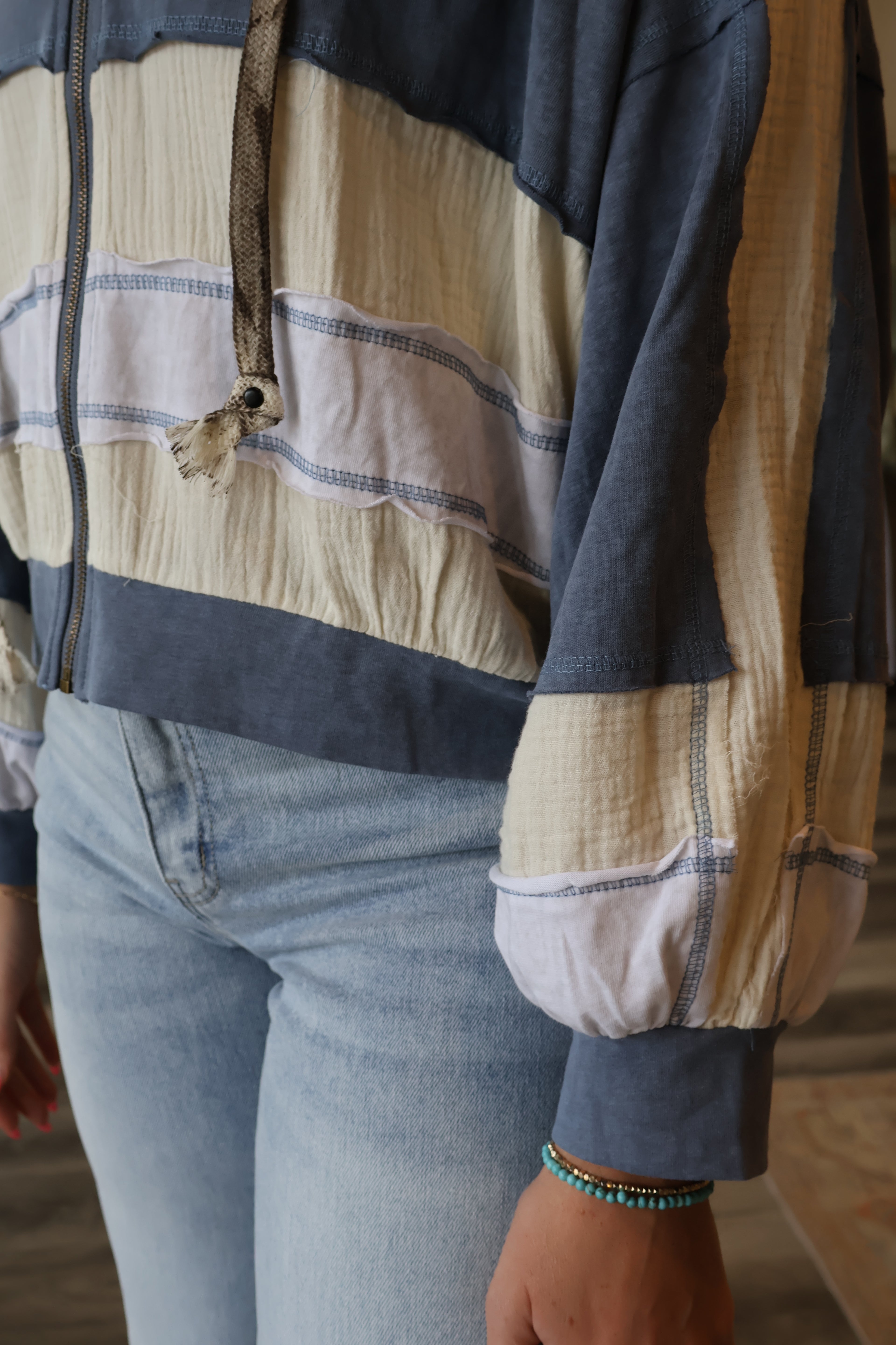 Talia Balloon Sleeve Zip Up