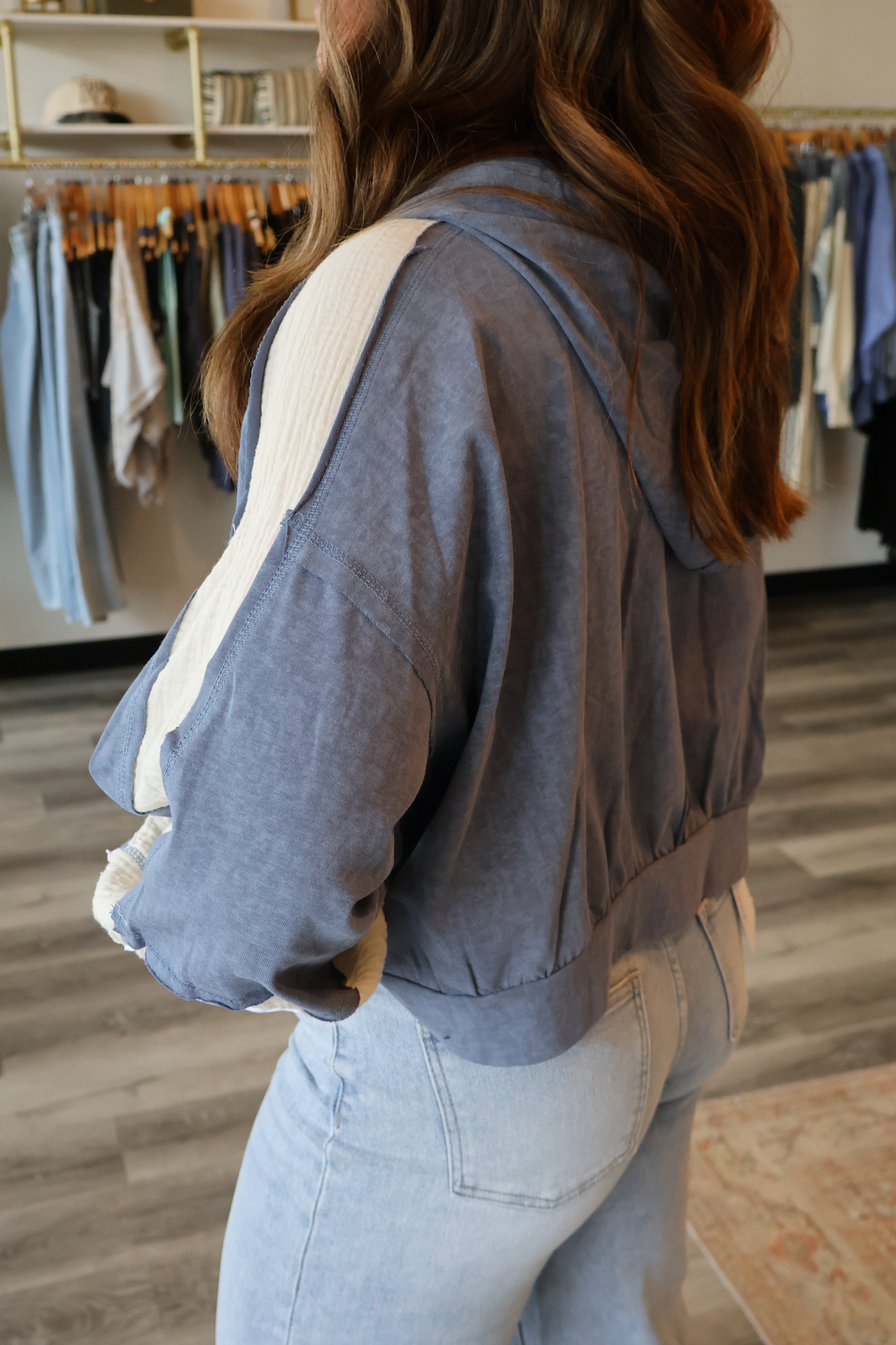 Talia Balloon Sleeve Zip Up