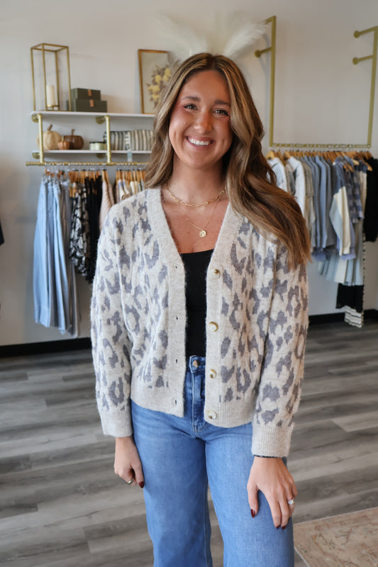 Stacey Leopard Cardigan