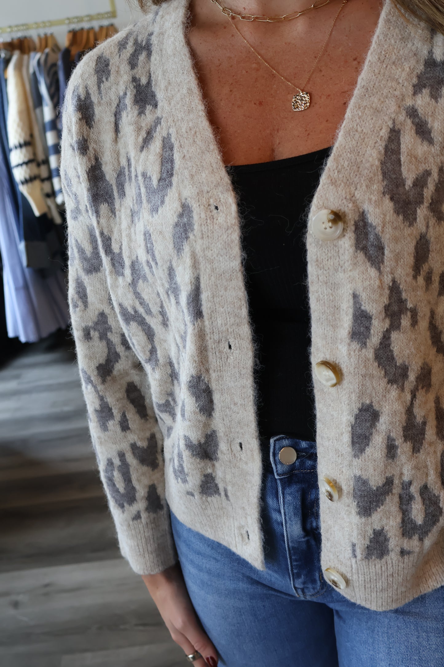 Stacey Leopard Cardigan