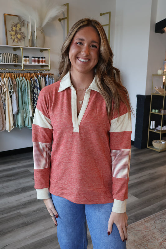 Lacy Brushed Jersey Pullover