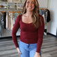 Bails Long Sleeve Scoop Neck Top