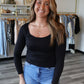 Landon Long Sleeve Ribbed Scoop Neck Top