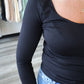 Landon Long Sleeve Ribbed Scoop Neck Top