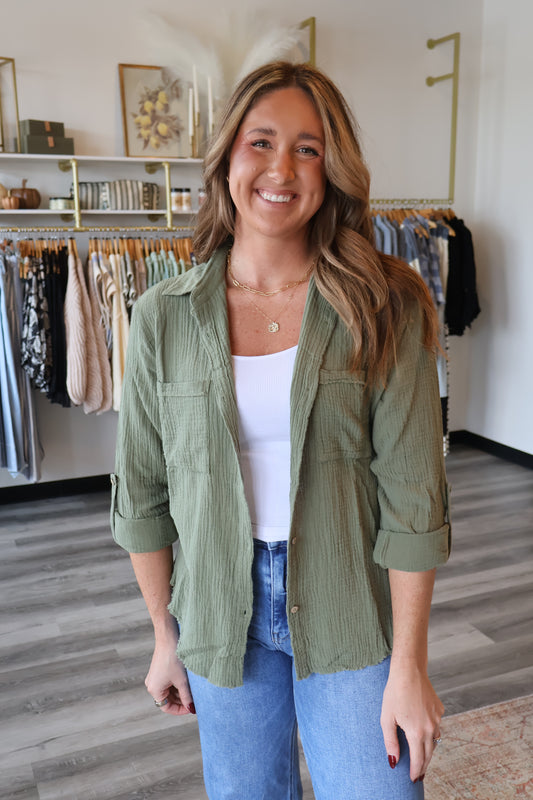 Ocean Washed Button Up