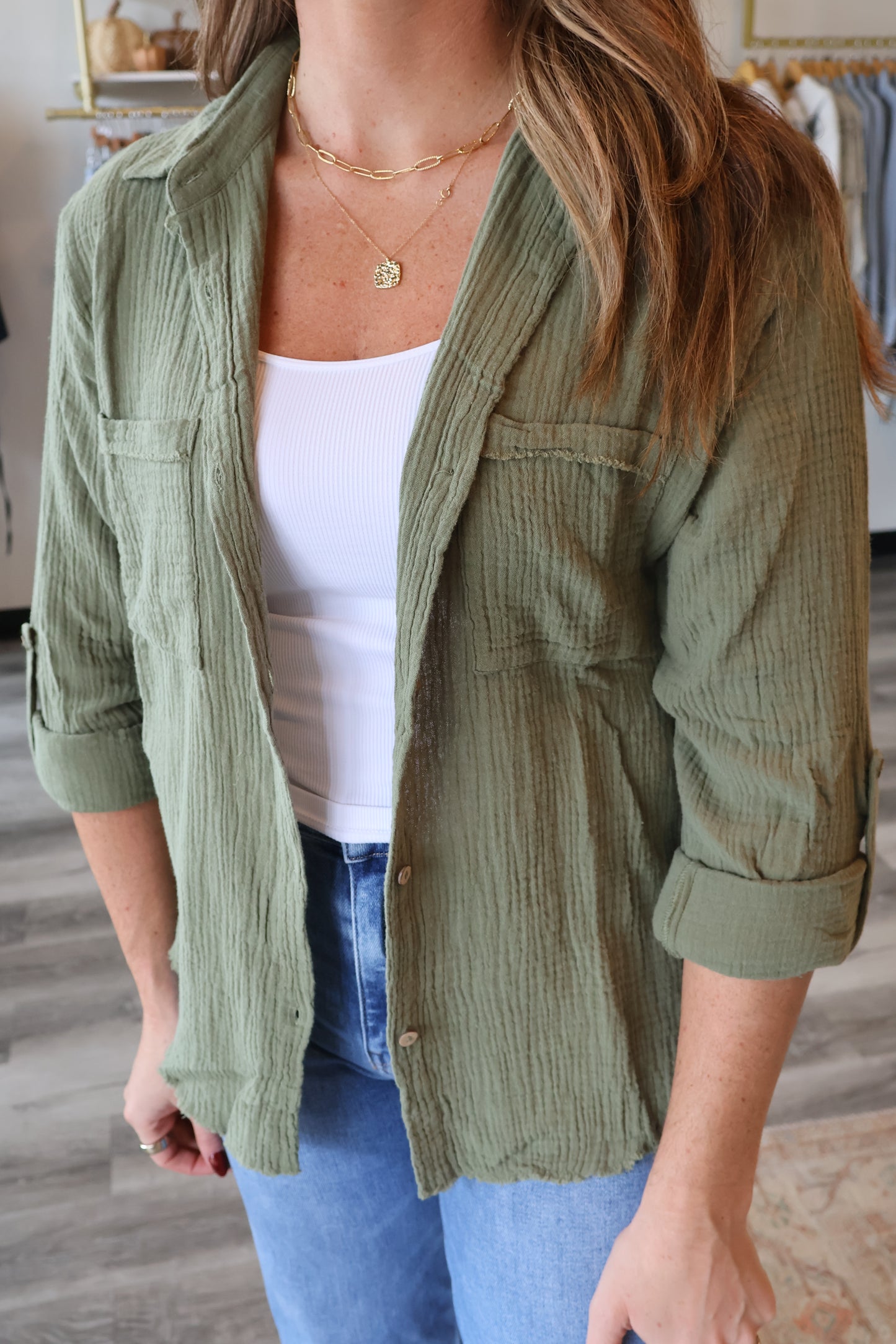 Ocean Washed Button Up