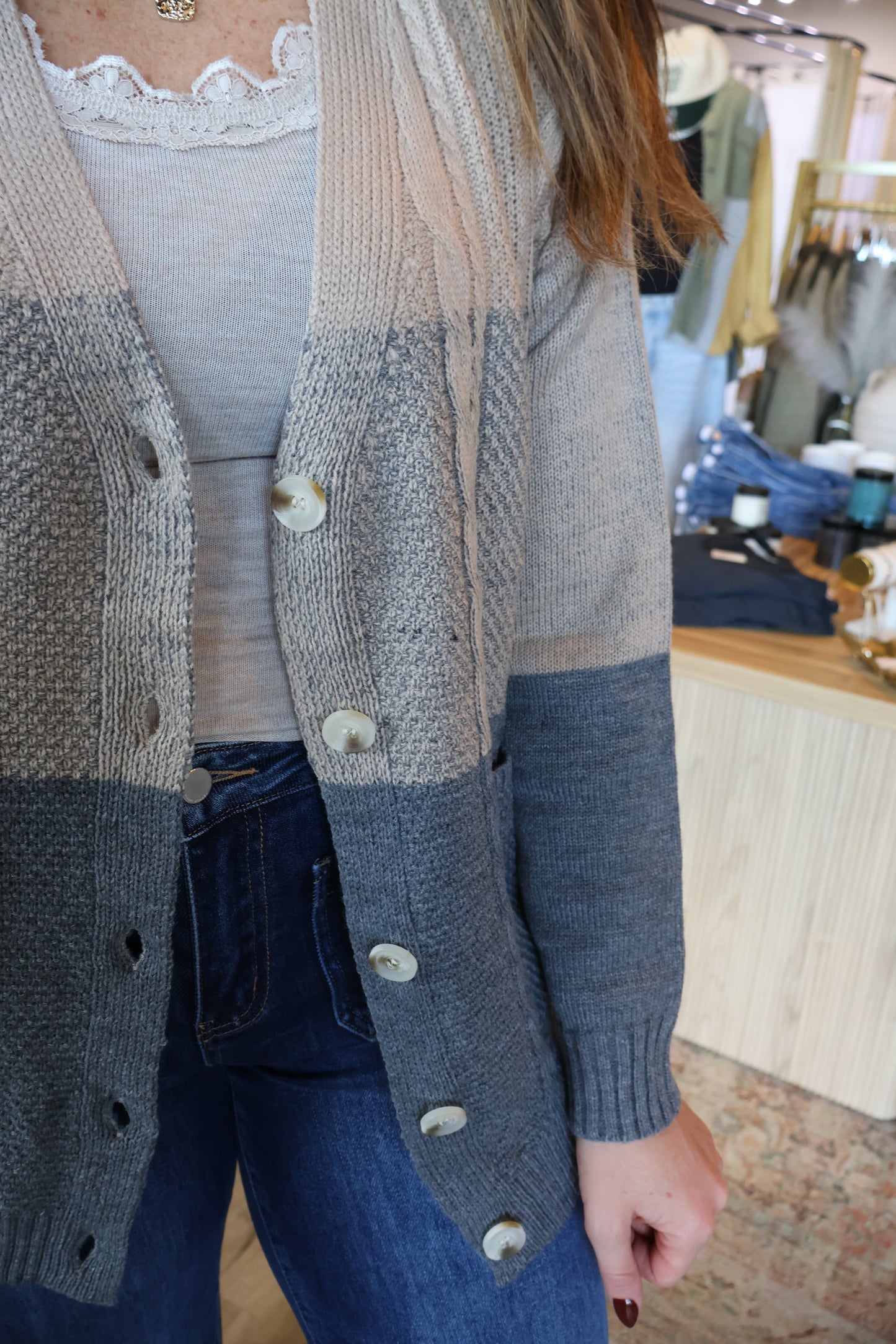 Bethy Colorblock Cardigan