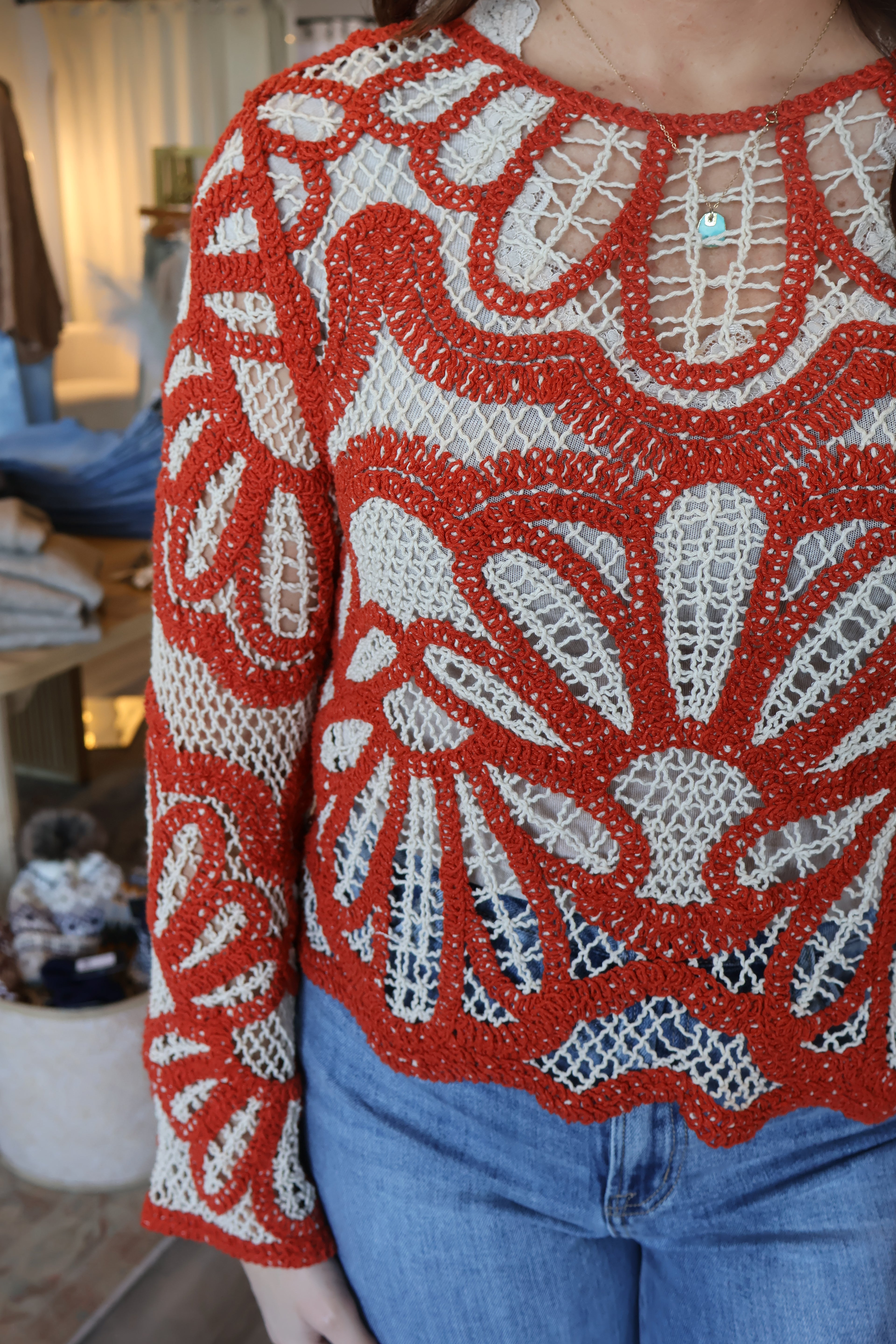 Jody Floral Crochet Top